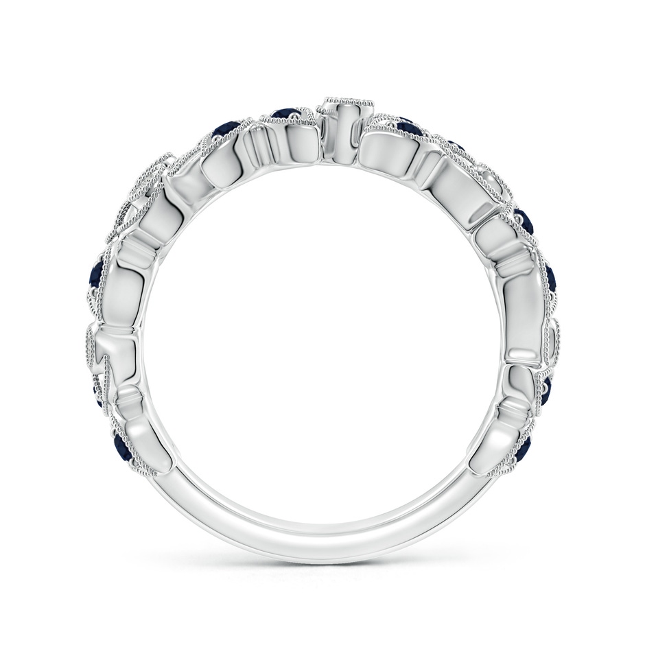 1.5mm A Nature Inspired Round Blue Sapphire & Diamond Vine Band in White Gold product image