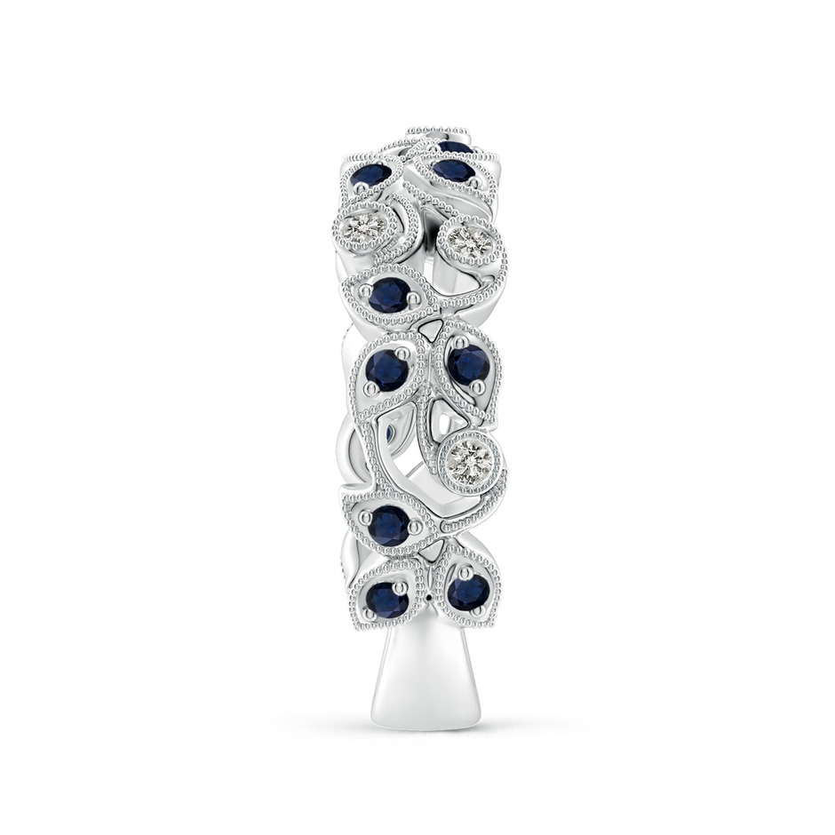 1.5mm A Nature Inspired Round Blue Sapphire & Diamond Vine Band in White Gold product image
