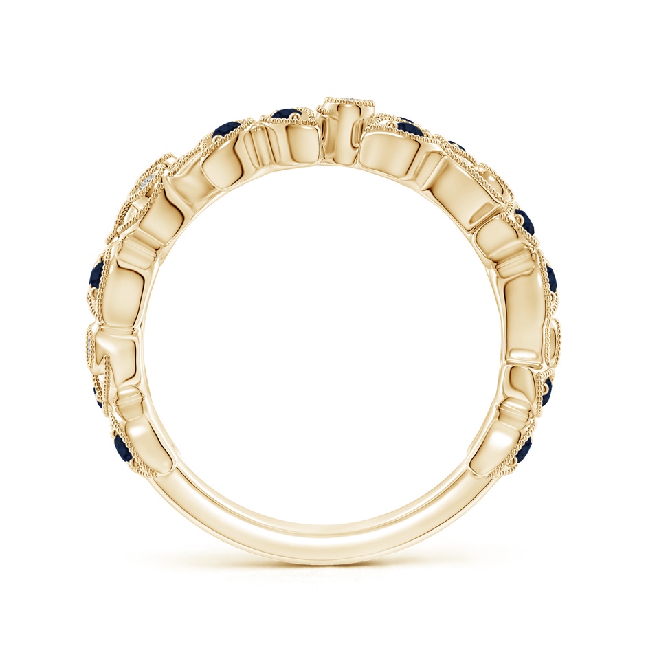 1.5mm A Nature Inspired Round Blue Sapphire & Diamond Vine Band in Yellow Gold product image