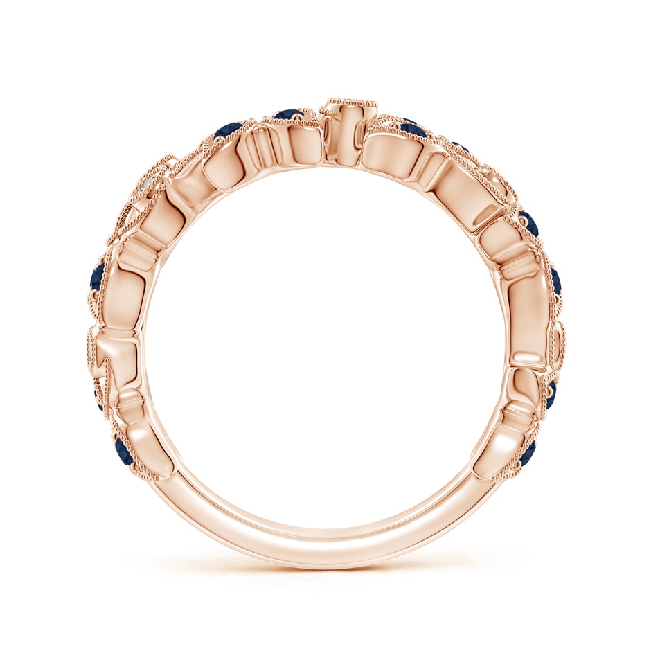 1.5mm AA Nature Inspired Round Blue Sapphire & Diamond Vine Band in Rose Gold product image