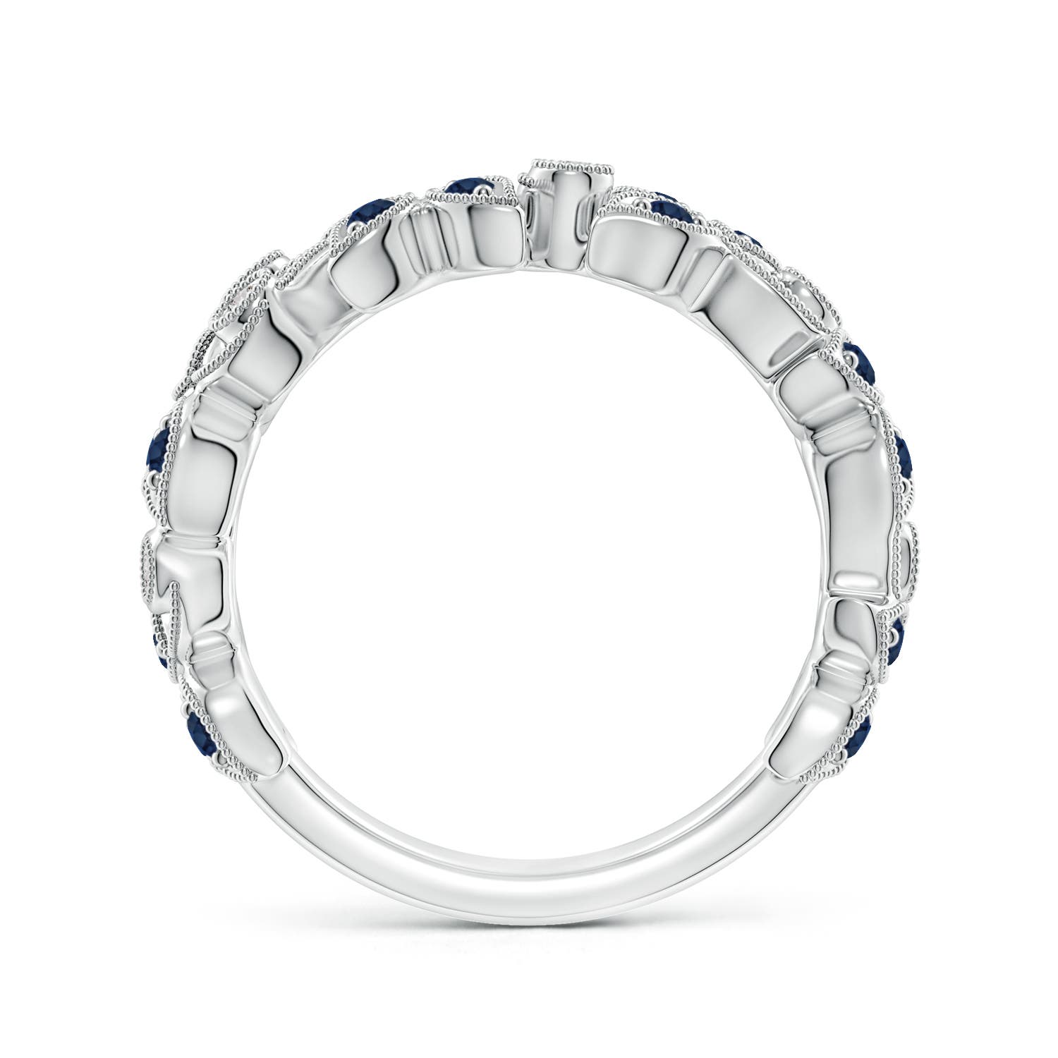 AA - Blue Sapphire / 0.44 CT / 14 KT White Gold