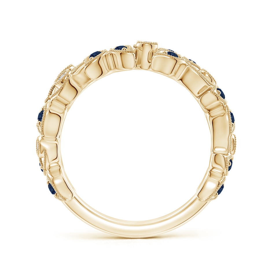 1.5mm AA Nature Inspired Round Blue Sapphire & Diamond Vine Band in Yellow Gold product image