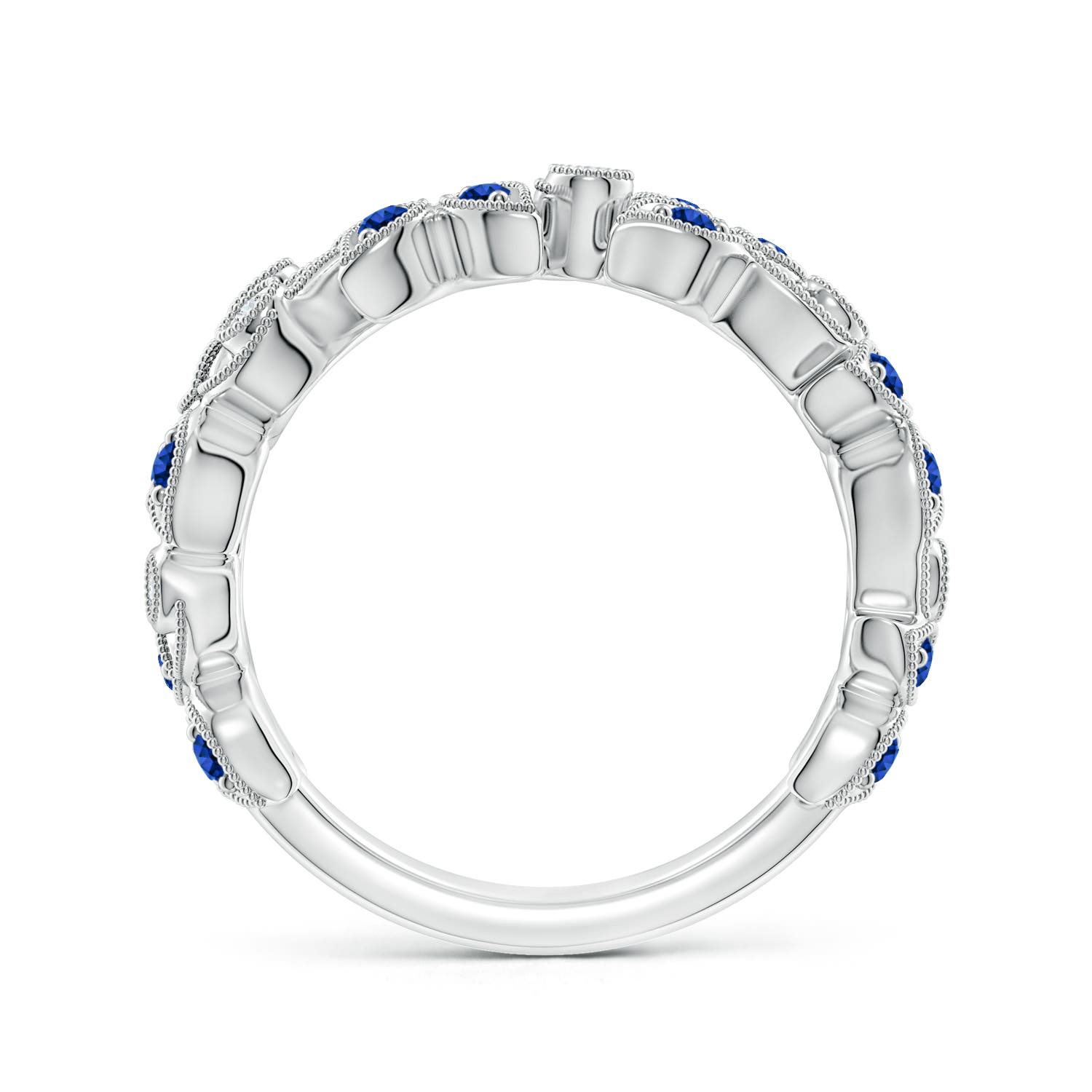 AAAA - Blue Sapphire / 0.44 CT / 14 KT White Gold