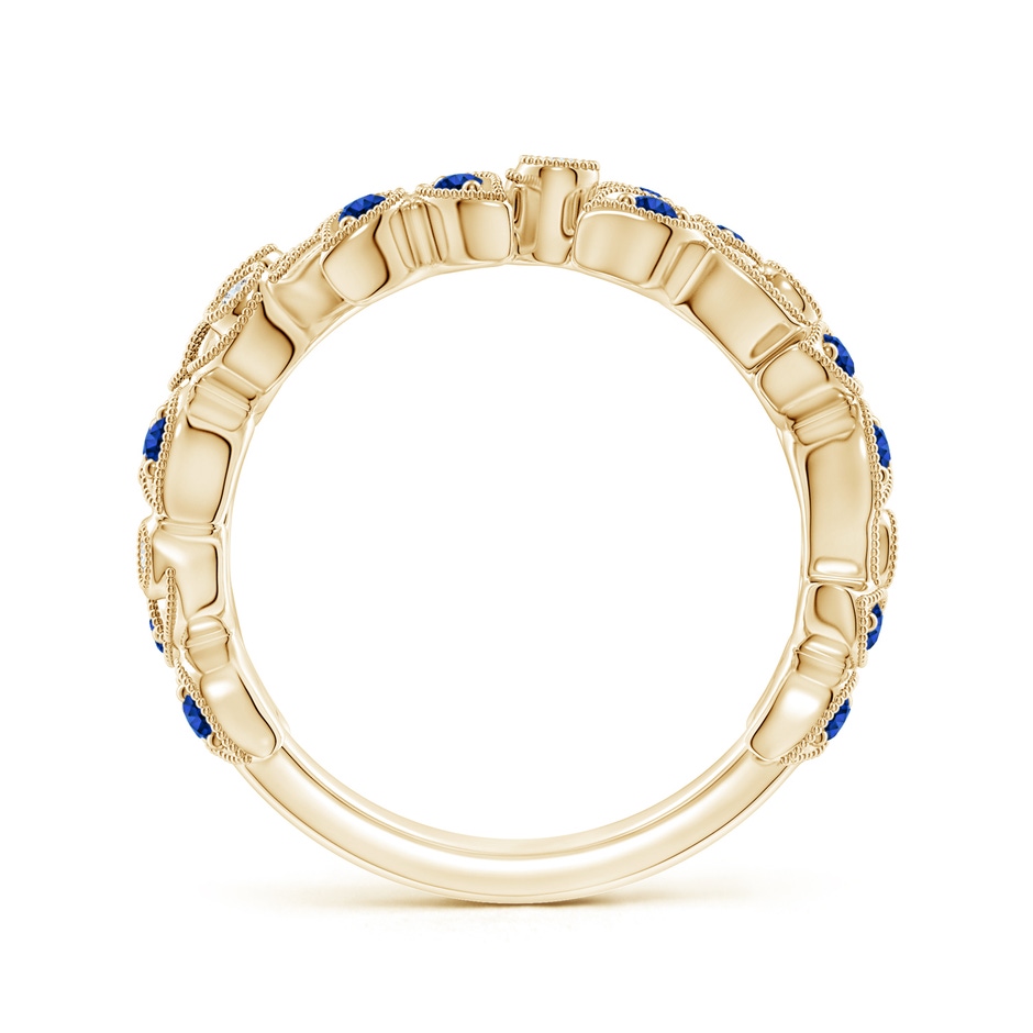 1.5mm AAAA Nature Inspired Round Blue Sapphire & Diamond Vine Band in Yellow Gold product image