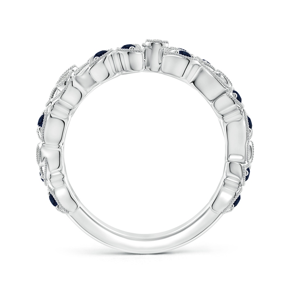 1.8mm A Nature Inspired Round Blue Sapphire & Diamond Vine Band in White Gold product image