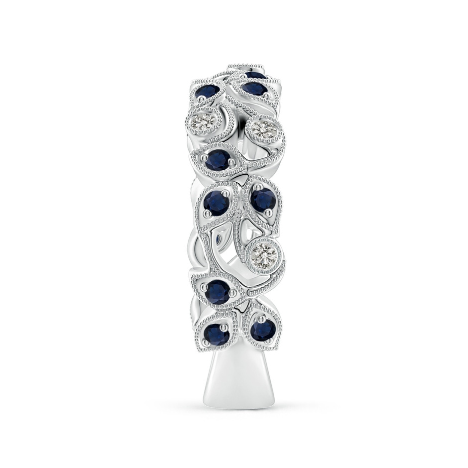 1.8mm A Nature Inspired Round Blue Sapphire & Diamond Vine Band in White Gold product image