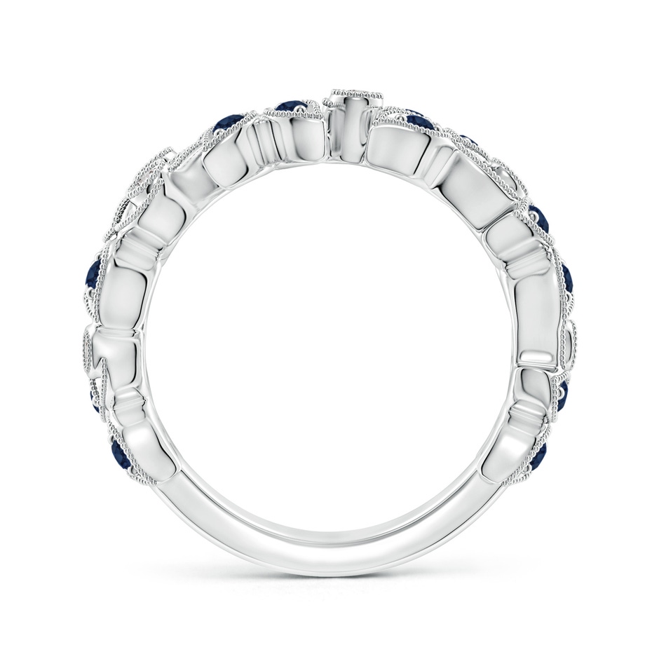 1.8mm AA Nature Inspired Round Blue Sapphire & Diamond Vine Band in White Gold product image