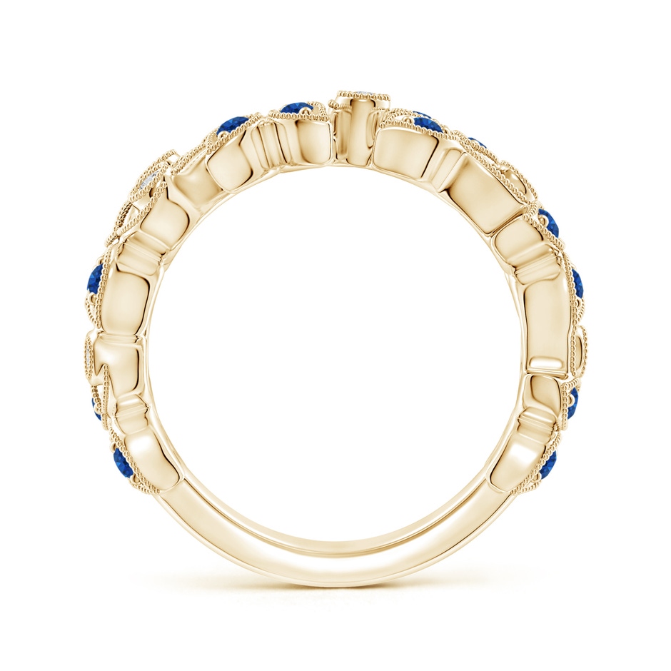 1.8mm AAA Nature Inspired Round Blue Sapphire & Diamond Vine Band in Yellow Gold product image