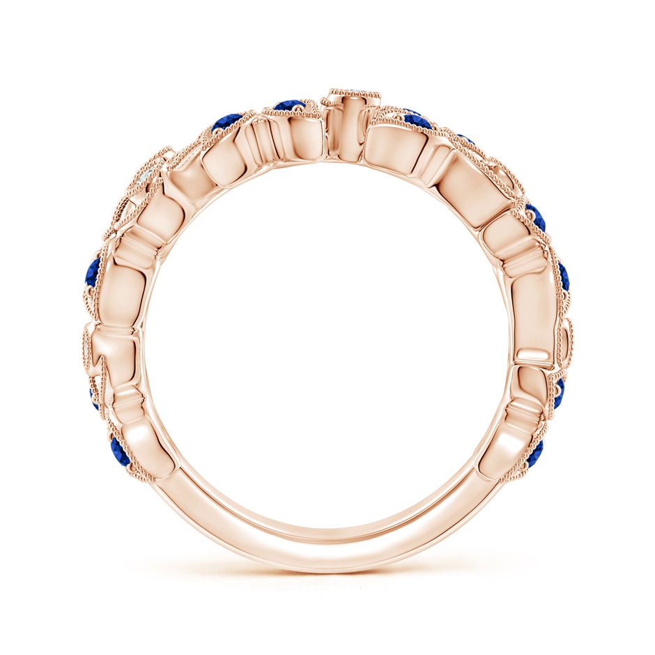 1.8mm AAAA Nature Inspired Round Blue Sapphire & Diamond Vine Band in Rose Gold product image