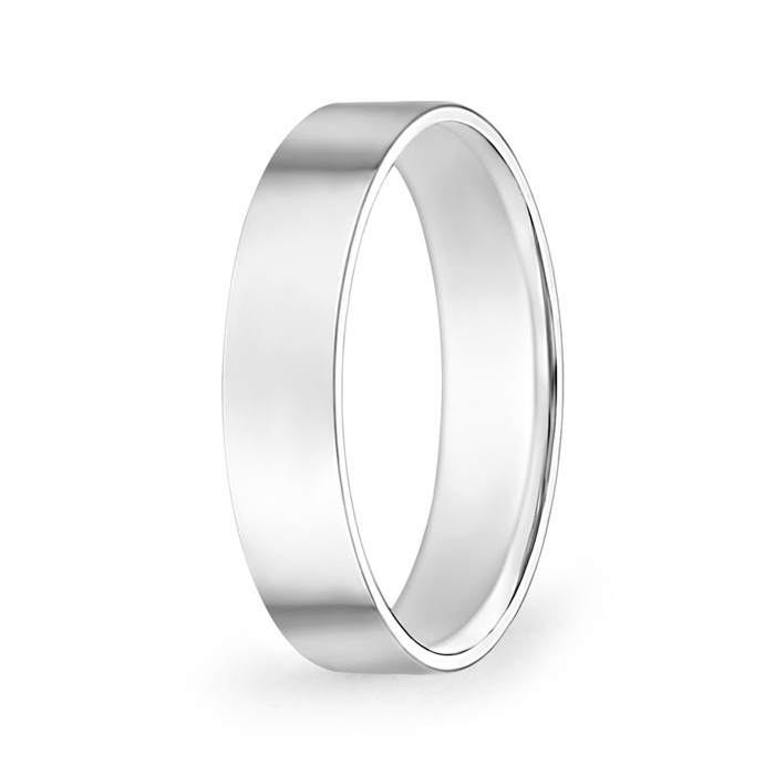 4 100 Flat Surface Men's Comfort Fit Wedding Band in P950 Platinum 