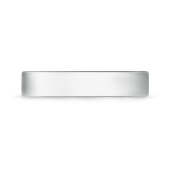 4 100 Flat Surface Men's Comfort Fit Wedding Band in P950 Platinum side-1