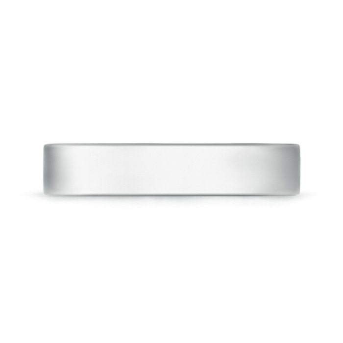 4 110 Flat Surface Men's Comfort Fit Wedding Band in 9K White Gold Product Image