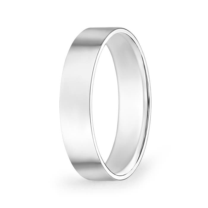 4 110 Flat Surface Men's Comfort Fit Wedding Band in White Gold