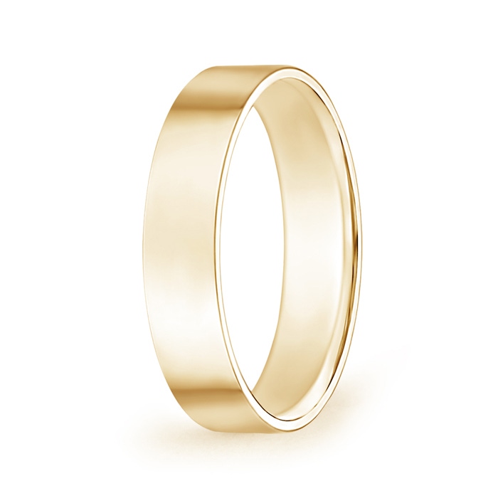 4 120 Flat Surface Men's Comfort Fit Wedding Band in Yellow Gold