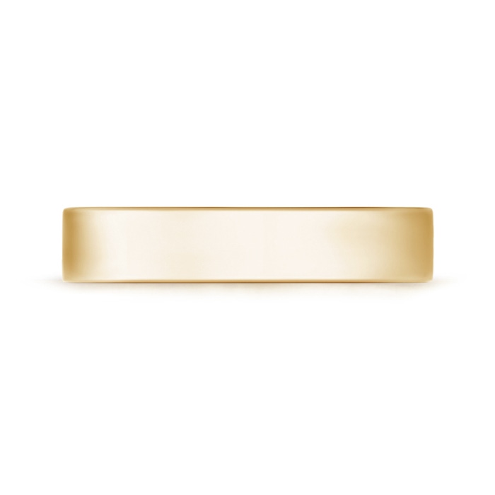 4 135 Flat Surface Men's Comfort Fit Wedding Band in Yellow Gold side-1