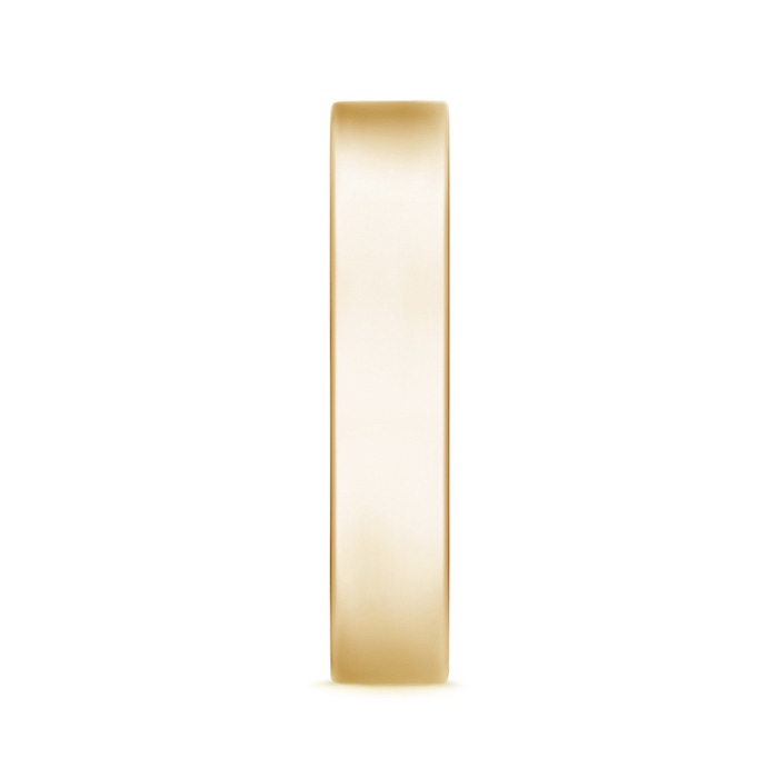 4 135 Flat Surface Men's Comfort Fit Wedding Band in Yellow Gold side-2