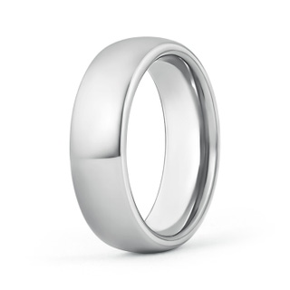 7 100 High Polished Comfort Fit Domed Wedding Band for Men in 10K White Gold