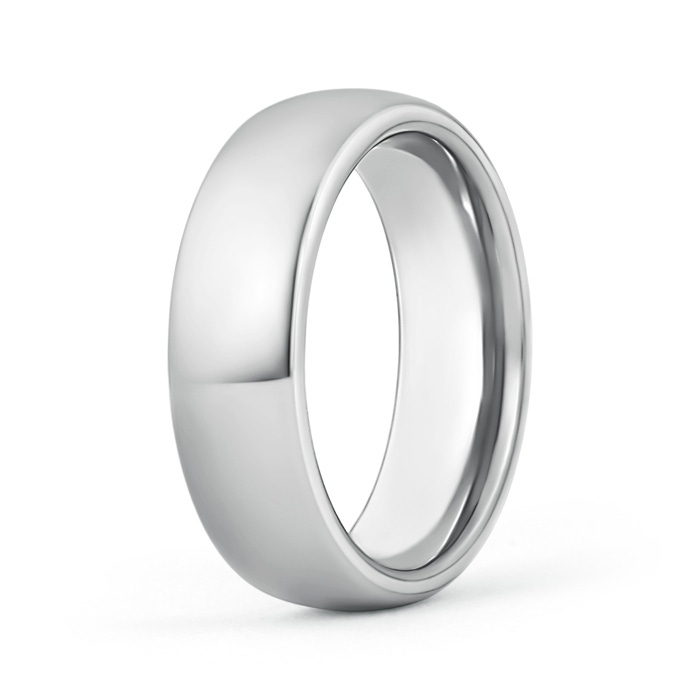 7 100 High Polished Comfort Fit Domed Wedding Band for Men in P950 Platinum 