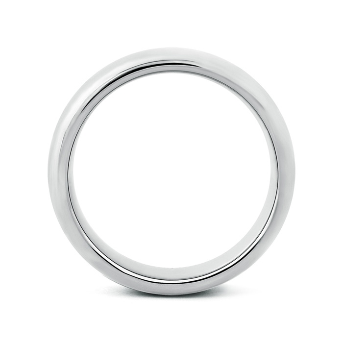 7 100 High Polished Comfort Fit Domed Wedding Band for Men in P950 Platinum side-1