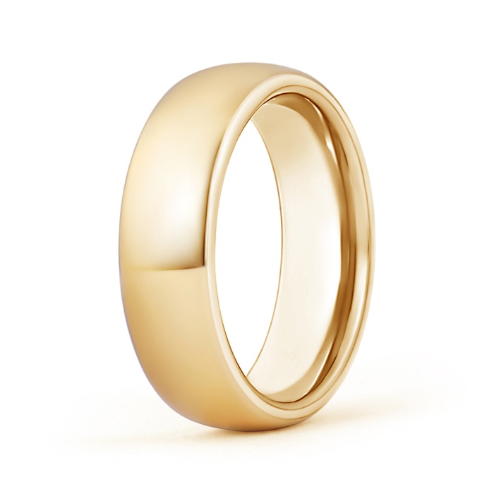 7 100 High Polished Comfort Fit Domed Wedding Band for Men in Yellow Gold 