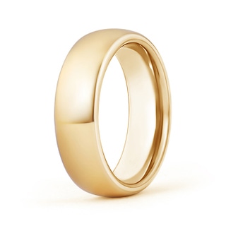 7 100 High Polished Comfort Fit Domed Wedding Band for Men in Yellow Gold
