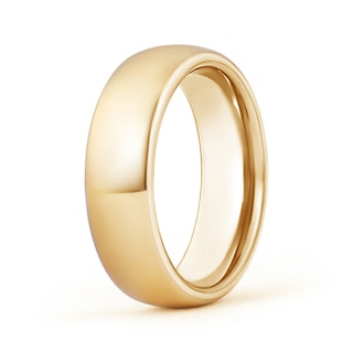 7 120 High Polished Comfort Fit Domed Wedding Band for Men in Yellow Gold