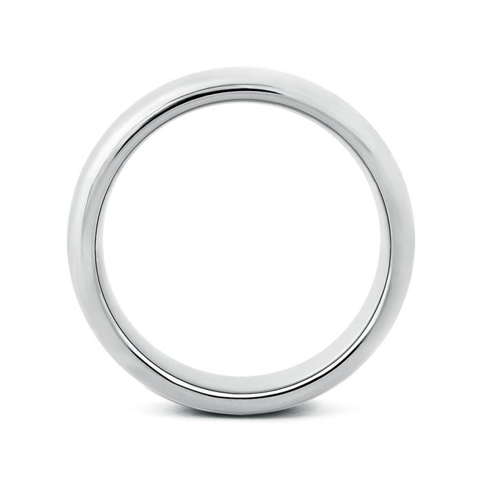 7 95 High Polished Comfort Fit Domed Wedding Band for Men in P950 Platinum - side 1