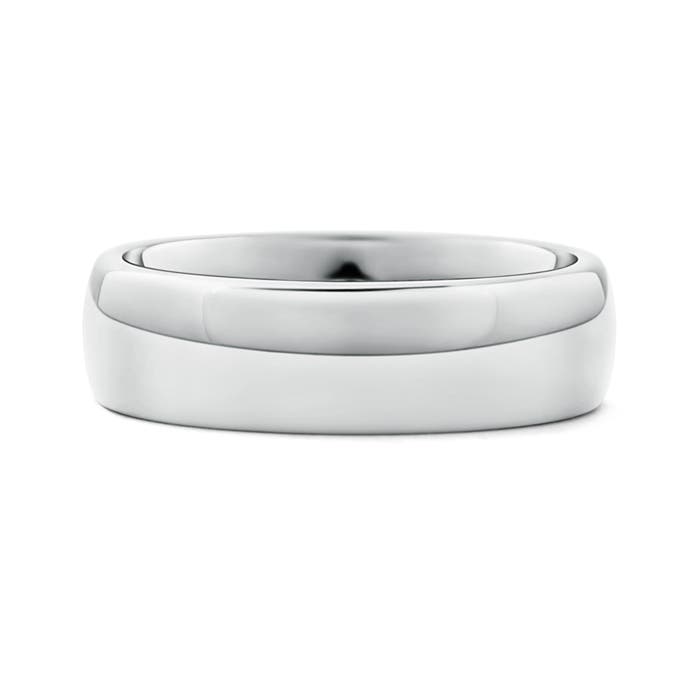7 95 High Polished Comfort Fit Domed Wedding Band for Men in P950 Platinum - side 2