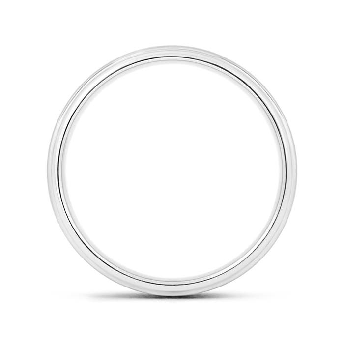 6 100 Beveled Edges Brushed Finish Wedding Band For Him in White Gold - side 1