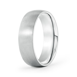 6 100 Classic Matte Finish Low Dome Wedding Band For Men in 9K White Gold
