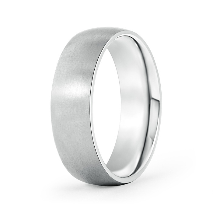 6 100 Classic Matte Finish Low Dome Wedding Band For Men in P950 Platinum