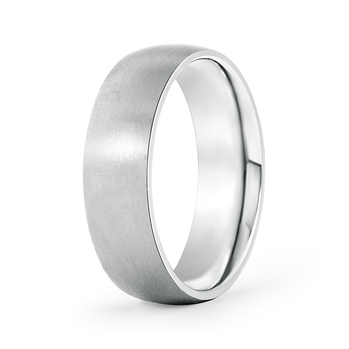 6 100 Classic Matte Finish Low Dome Wedding Band For Men in P950 Platinum 