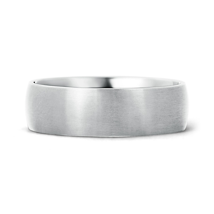 6 100 Classic Matte Finish Low Dome Wedding Band For Men in P950 Platinum Side-2