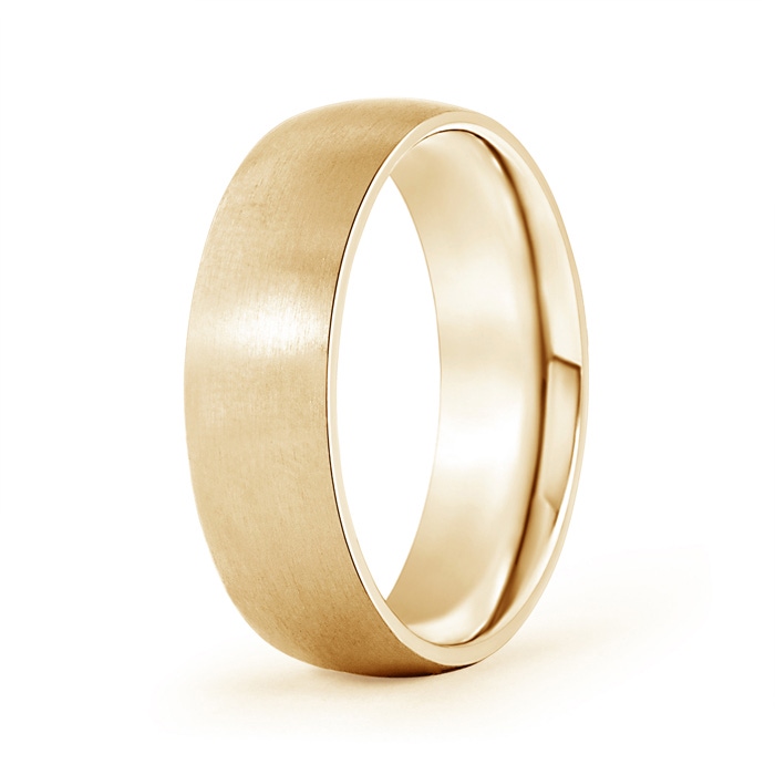 6 100 Classic Matte Finish Low Dome Wedding Band For Men in Yellow Gold