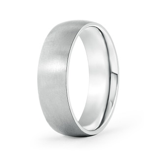 6 110 Classic Matte Finish Low Dome Wedding Band For Men in 9K White Gold