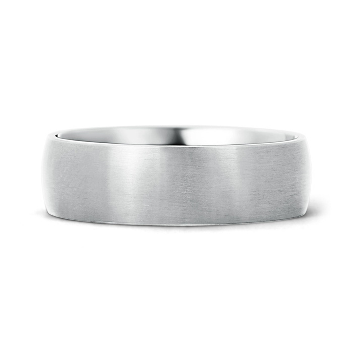 6 60 Classic Matte Finish Low Dome Wedding Band For Men in P950 Platinum side-2