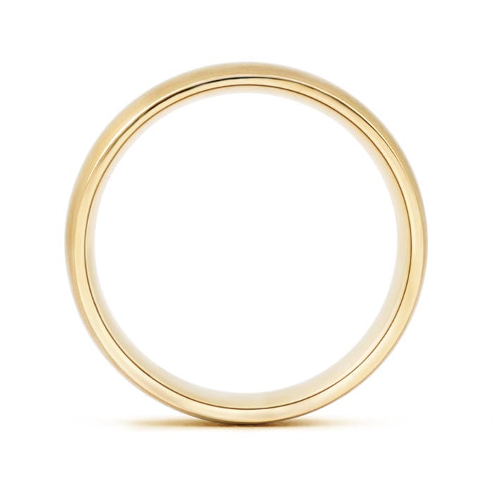 6 90 Classic Matte Finish Low Dome Wedding Band For Men in Yellow Gold - side 1