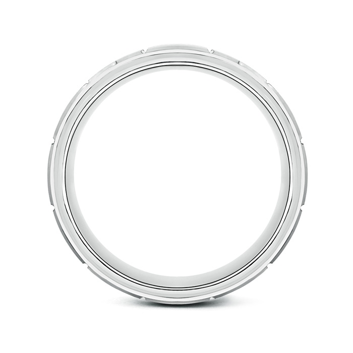 7 100 Column Grooves Brick Brushed Finish Wedding Band for Men in P950 Platinum product image