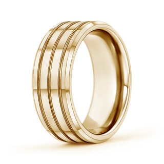 7 95 Multi Grooved Men's Comfort Fit Wedding Band in Yellow Gold