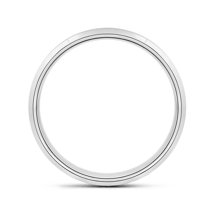 7 100 Satin Finish Comfort Fit Wedding Band with Beveled Edges in White Gold product image