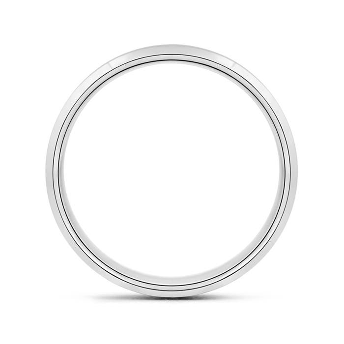 7 110 Satin Finish Comfort Fit Wedding Band with Beveled Edges in White Gold