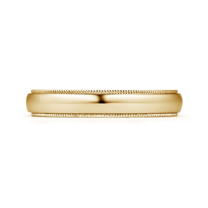 4 105 Low Dome Comfort Fit Milgrain Wedding Band for Him in Yellow Gold Product Image