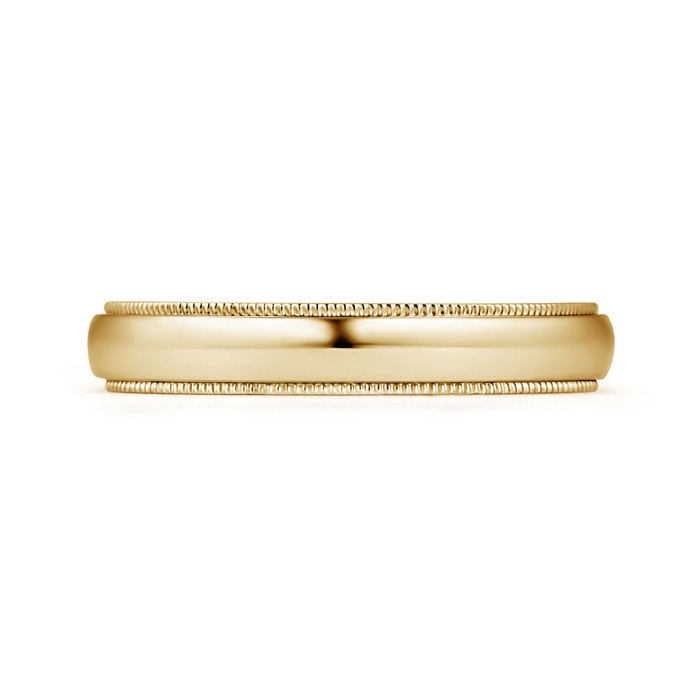 4 110 Low Dome Comfort Fit Milgrain Wedding Band for Him in Yellow Gold product image