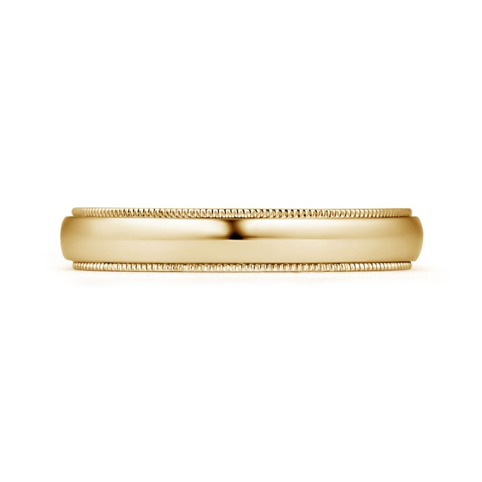 4 70 Low Dome Comfort Fit Milgrain Wedding Band for Him in Yellow Gold product image