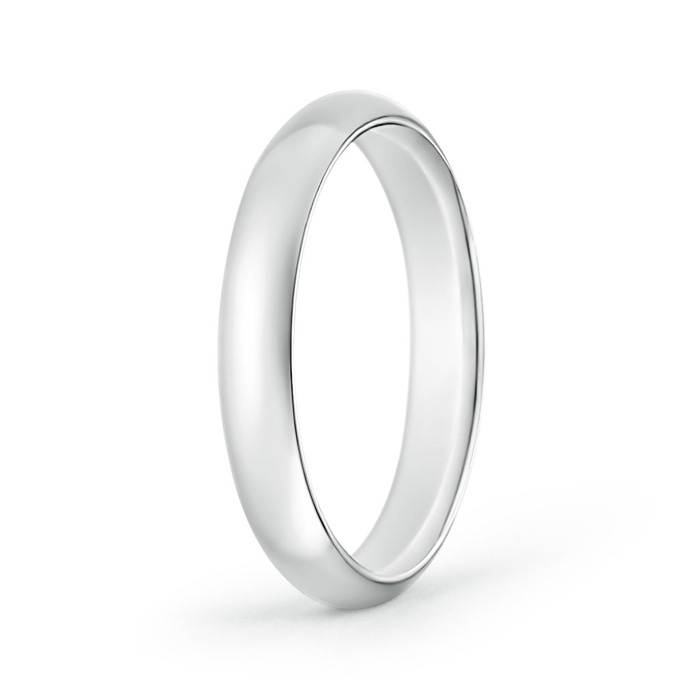 4 100 High Dome Classic Comfort Fit Wedding Band in White Gold