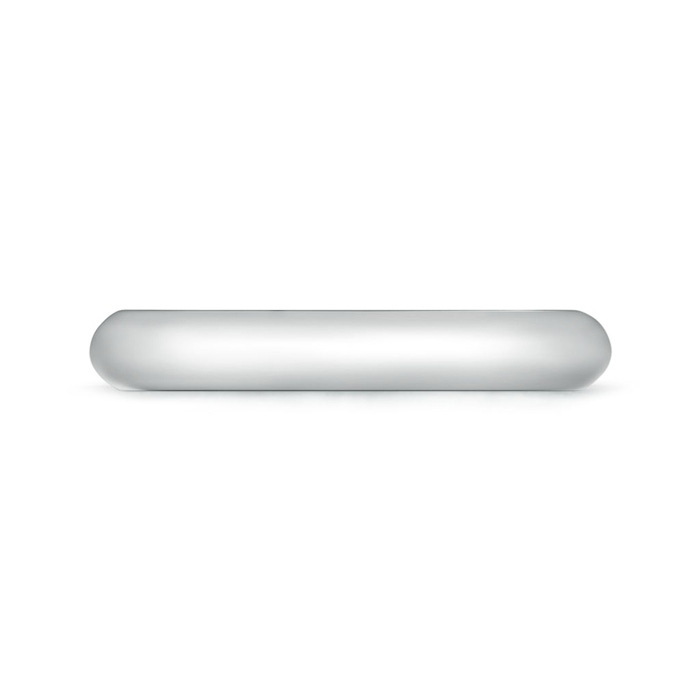4 100 High Dome Classic Comfort Fit Wedding Band in White Gold side-1