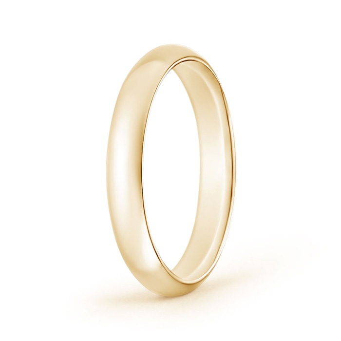 4 100 High Dome Classic Comfort Fit Wedding Band in Yellow Gold