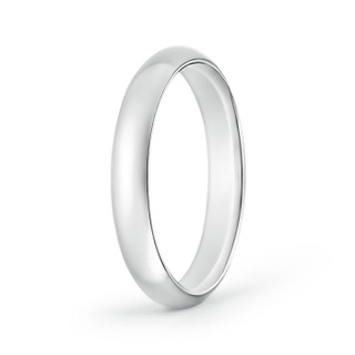4 110 High Dome Classic Comfort Fit Wedding Band in 9K White Gold
