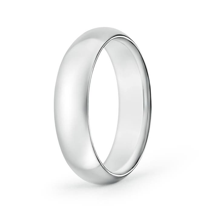 6 125 High Dome Classic Comfort Fit Wedding Band in P950 Platinum