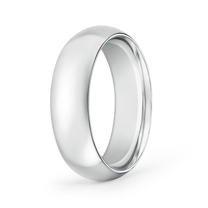 7 105 High Dome Classic Comfort Fit Wedding Band in White Gold